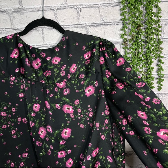 /Banana Republic Floral Printed Long Sleeve V Neck Wrap Blouse Size Large - Picture 8 of 15